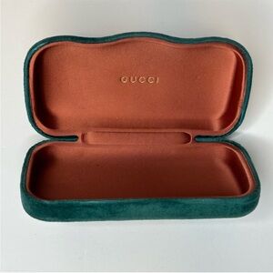 Gucci Teal and Rust Velvet Glasses Case
